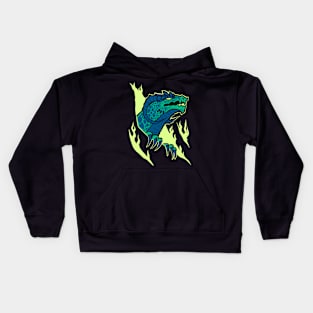 Green Flame Dragon Kids Hoodie